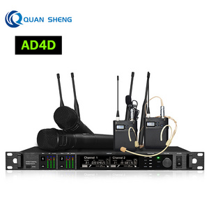 AD4D Digital UHF Wireless Stage Microfonoe True Diversity Dual Channel Mic KSM8 Handheld Lavalier Headset KSM9 Microphone