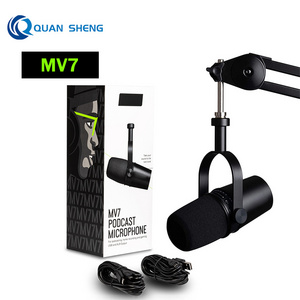 High Quality MV7 Usb Podcast Mic Cardioid Dynamic Vocal Wired Microphone for Podcasting Conference Room Desktop