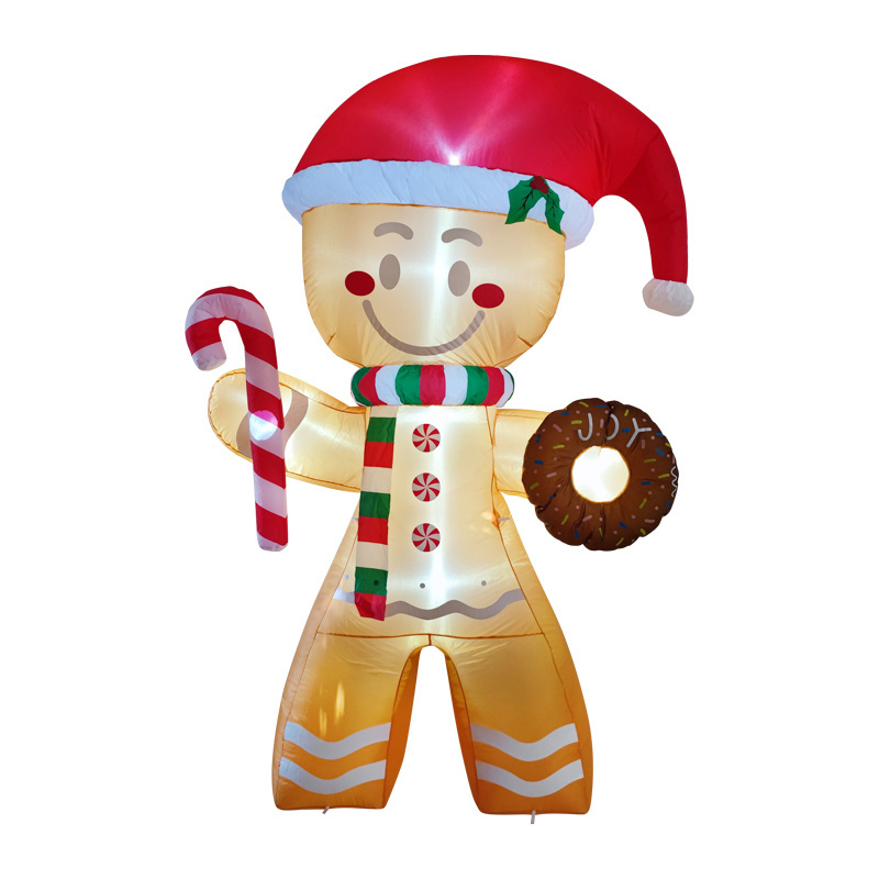 Christmas Inflatable Gingerbread, Blow Up Christmas Inflatables Outdoor Decorations with Build-in LEDs for Xmas