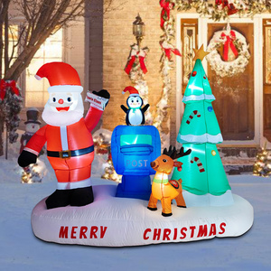 wholesales christmas inflatable merry go round christmas inflatable santa and tree outside china christmas