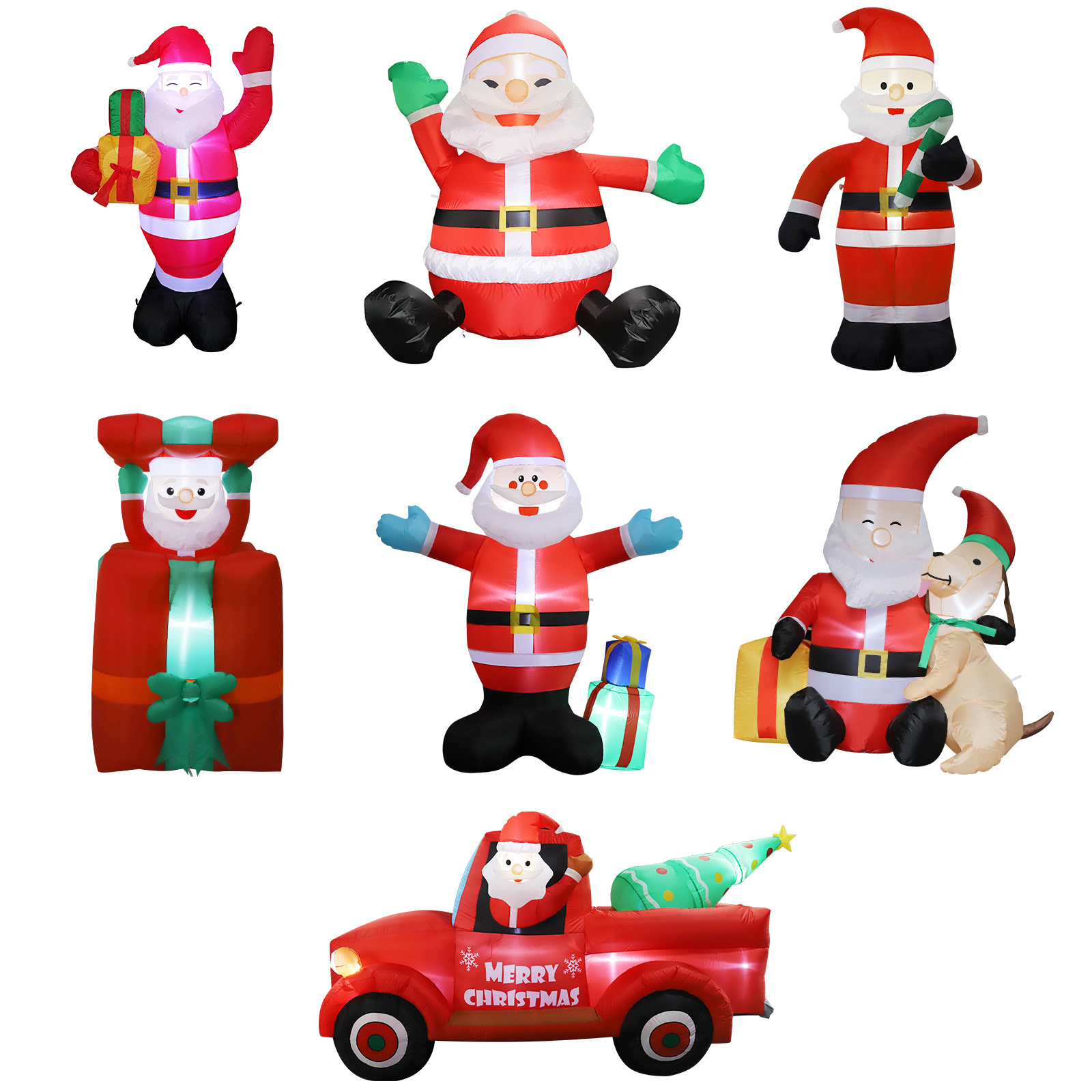 Source Factory Customization Giant Santa Claus Tree Giftbox Christmas Inflatable Decoration for Indoor Outdoor  Decoration