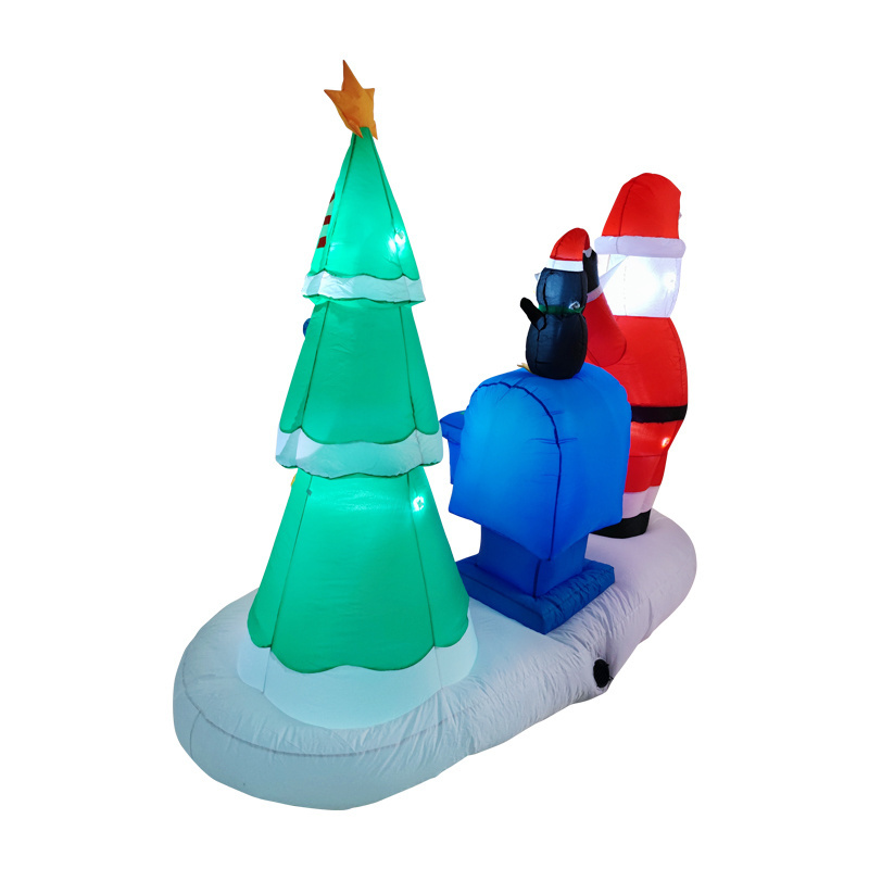 wholesales christmas inflatable merry go round christmas inflatable santa and tree outside china christmas