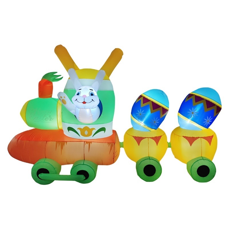 Giant Easter Bunny Train Inflatable Eggs Inflatable Decoration Toy Outdoor For Garden Yard Lawn