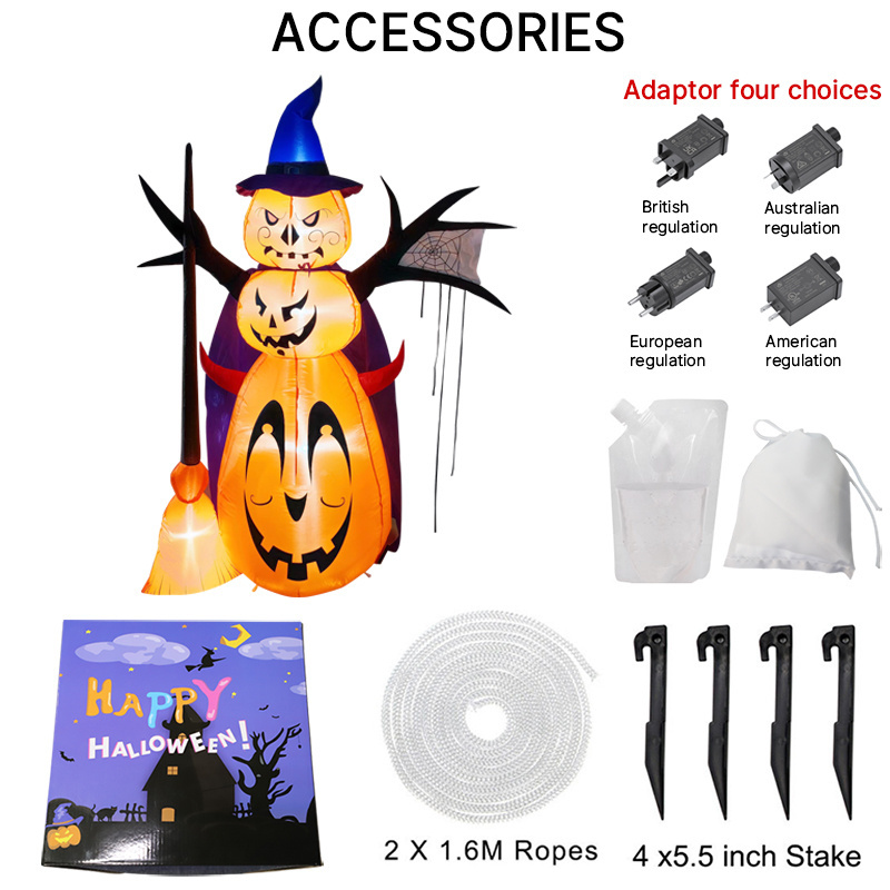 6FT Halloween Inflatables Outdoor Decorations with LED Lights, Halloween Inflatables Pumpkin Decoration Cute Halloween