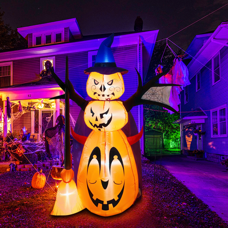 6FT Halloween Inflatables Outdoor Decorations with LED Lights, Halloween Inflatables Pumpkin Decoration Cute Halloween