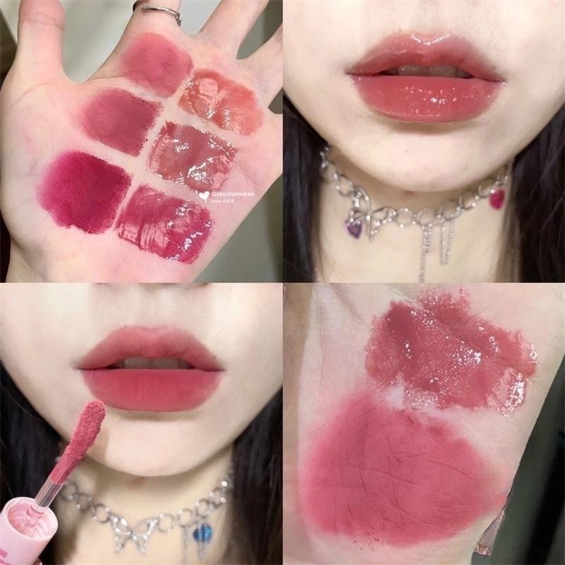 Hot-selling Dual-purpose Gray Pink Japanese Low-saturation Waterproof Mirror Matte Lipstick