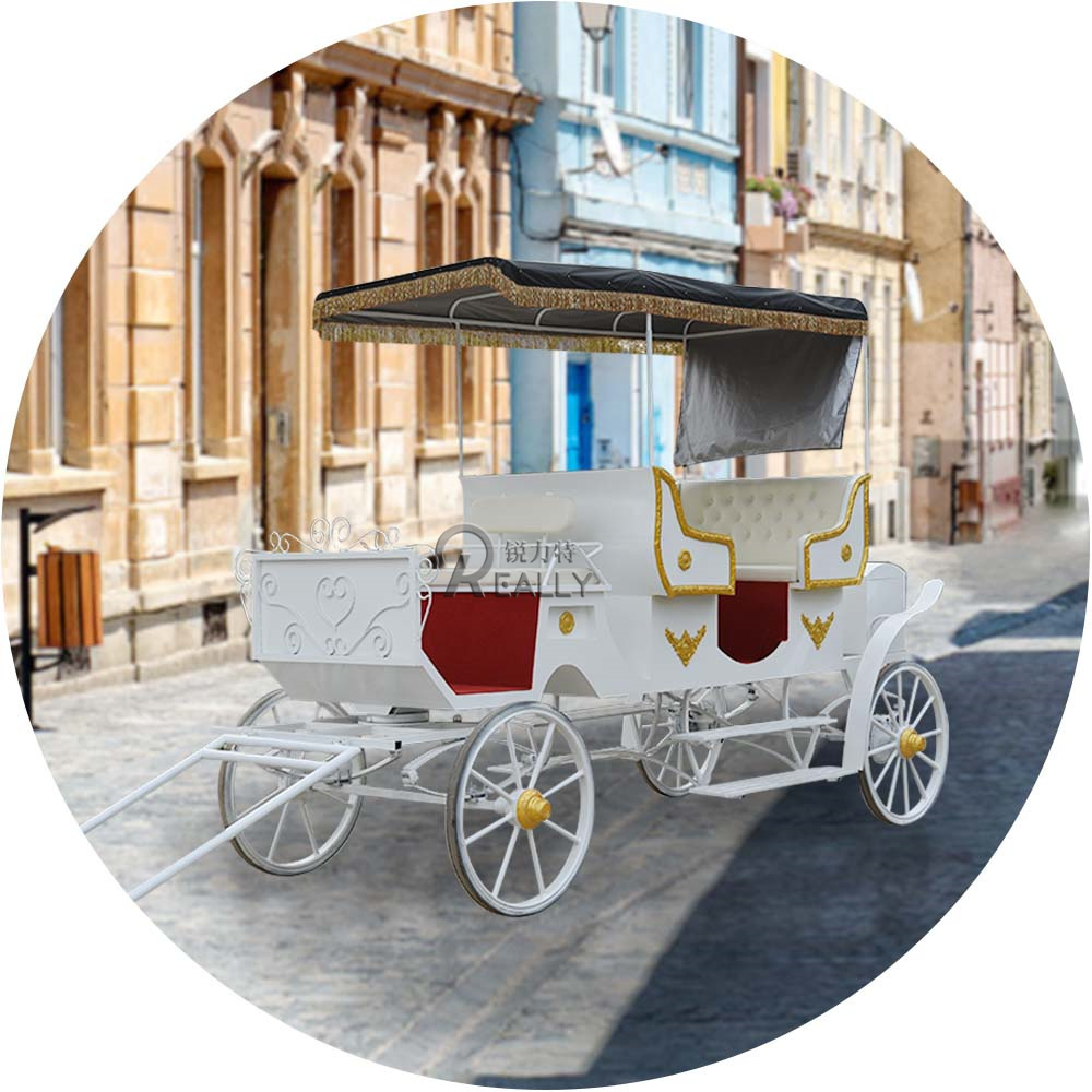 Full Royal Horse Carriage Sightseeing Limousine English Style Horse Wagon Sightseeing Electric Horseless Carriage