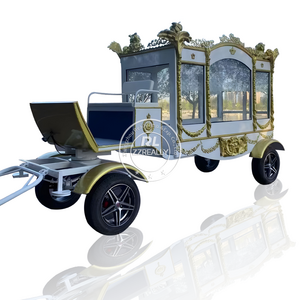 2024 High Quality Electric White And Golden Vintage Car Hearse For Sale Chariot Horse Drawn