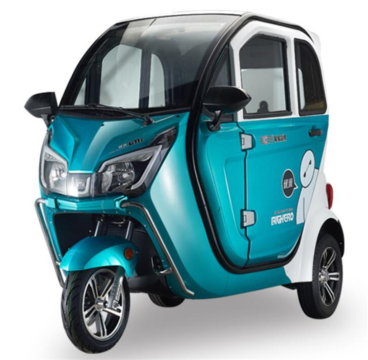 Enclosed Electric Tricycle Small 3 Wheel Cargo Scooter CE Approved E Rickshaw Load Passenger Tricycle with Storage