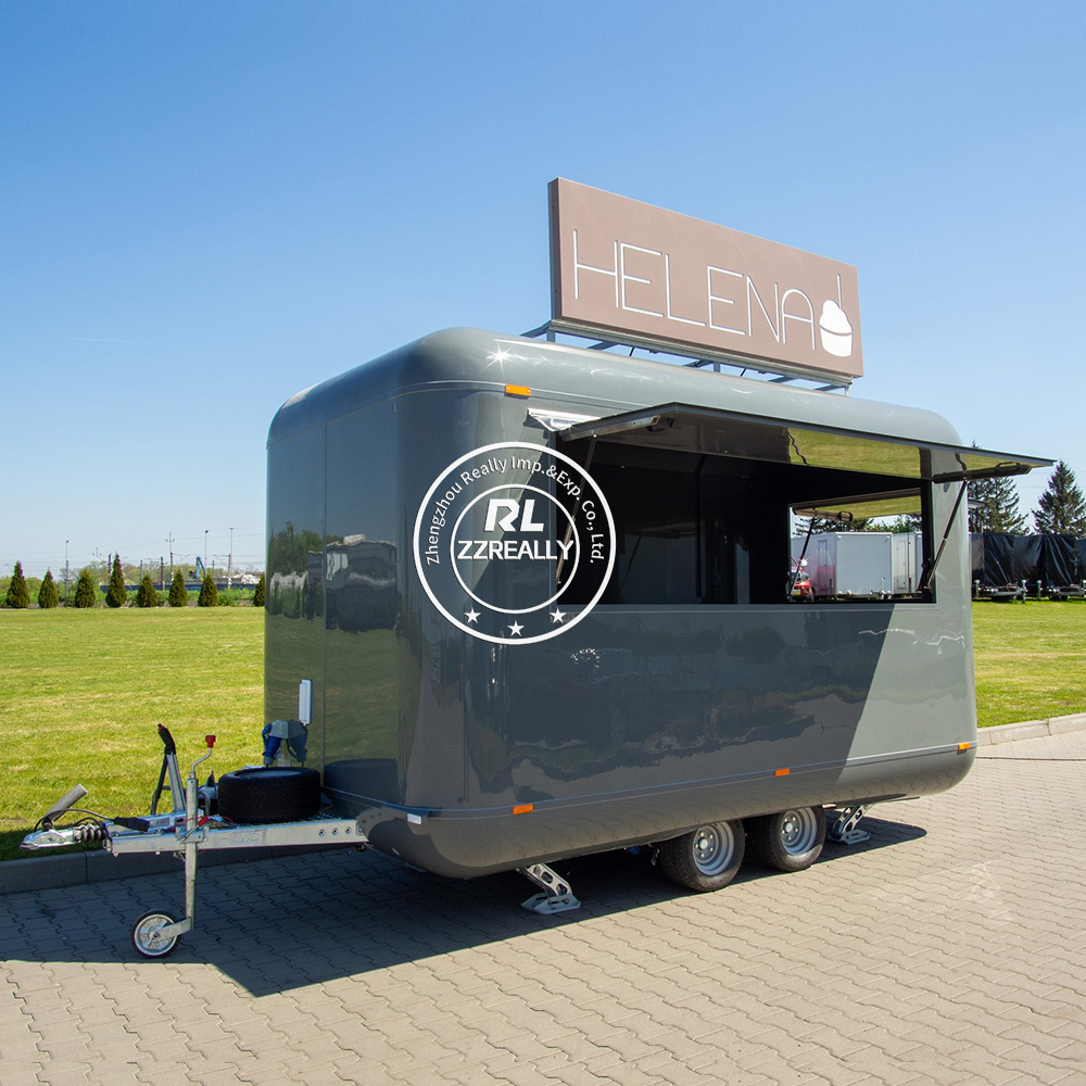 2024 Small Mobile Food Truck For Slush Hot Dog Mobile Kitchen Hot Dog Cart Food Van Ice Cream Truck Retro Car