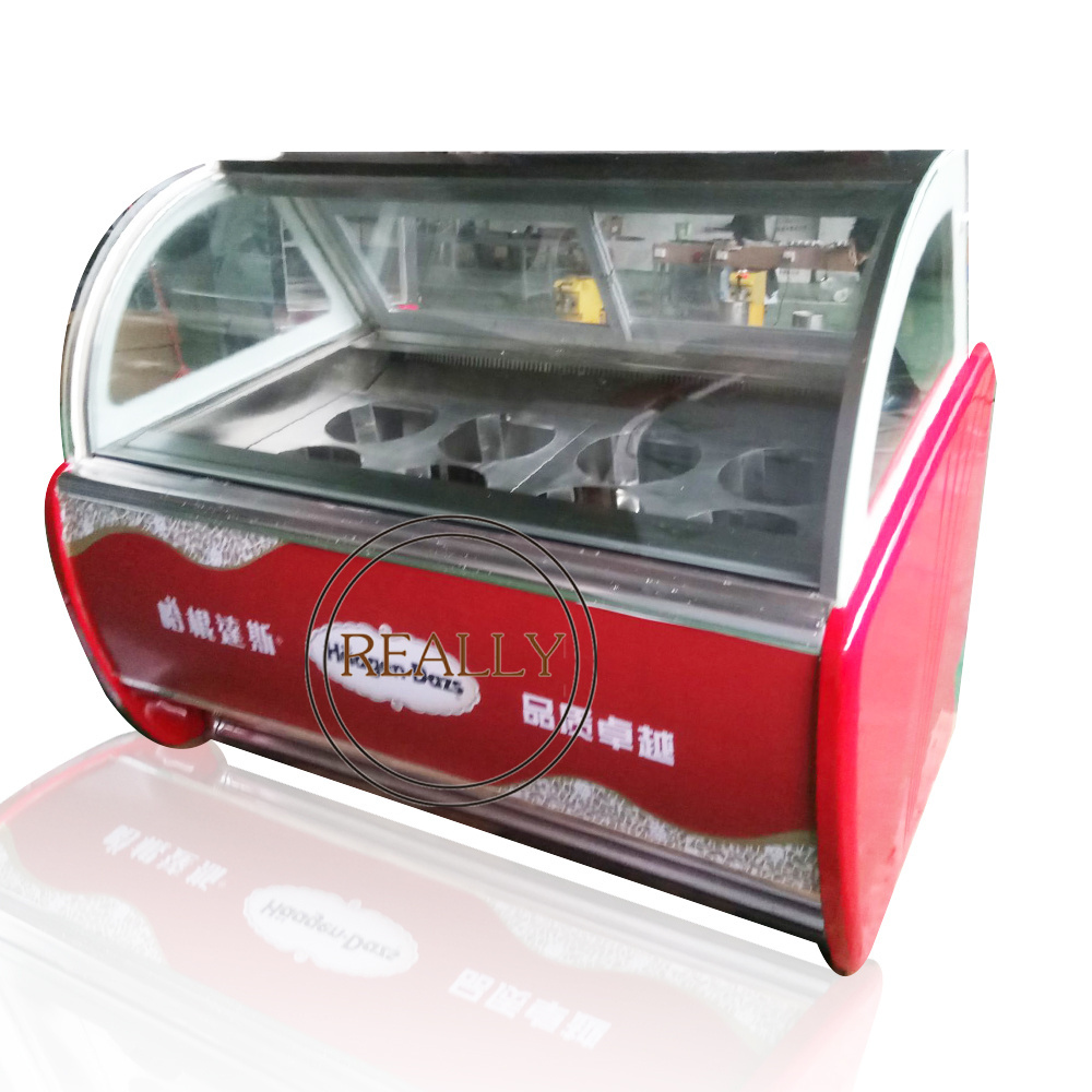 2024 Commercial Showcase Display Freezer for Vertical Freezing Ice Cream Gelato Refrigerant Showcase with Slide Clear Door