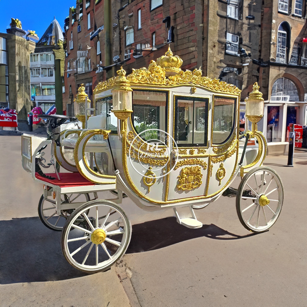 2024 Sightseeing Luxury Sightseeing For Park Horse Carriage Hot Selling Luxury Four Wheels Royal Horse Carriage Manufacturer