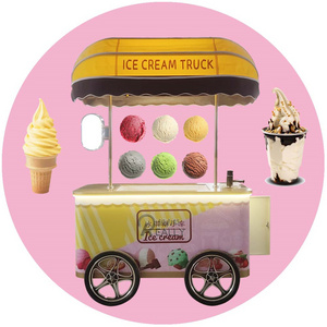 New Arrival Ridable Ice Cream Gelato Vending Cart Bike Tricycle With Freezer Umbrella