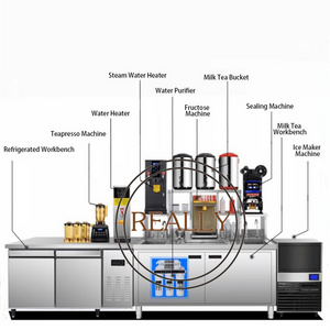Stainless Steel Milk Tea Bar Counter For Bubble Tea Shop Customized Water Ice Salad Bar Refrigerator Work Table