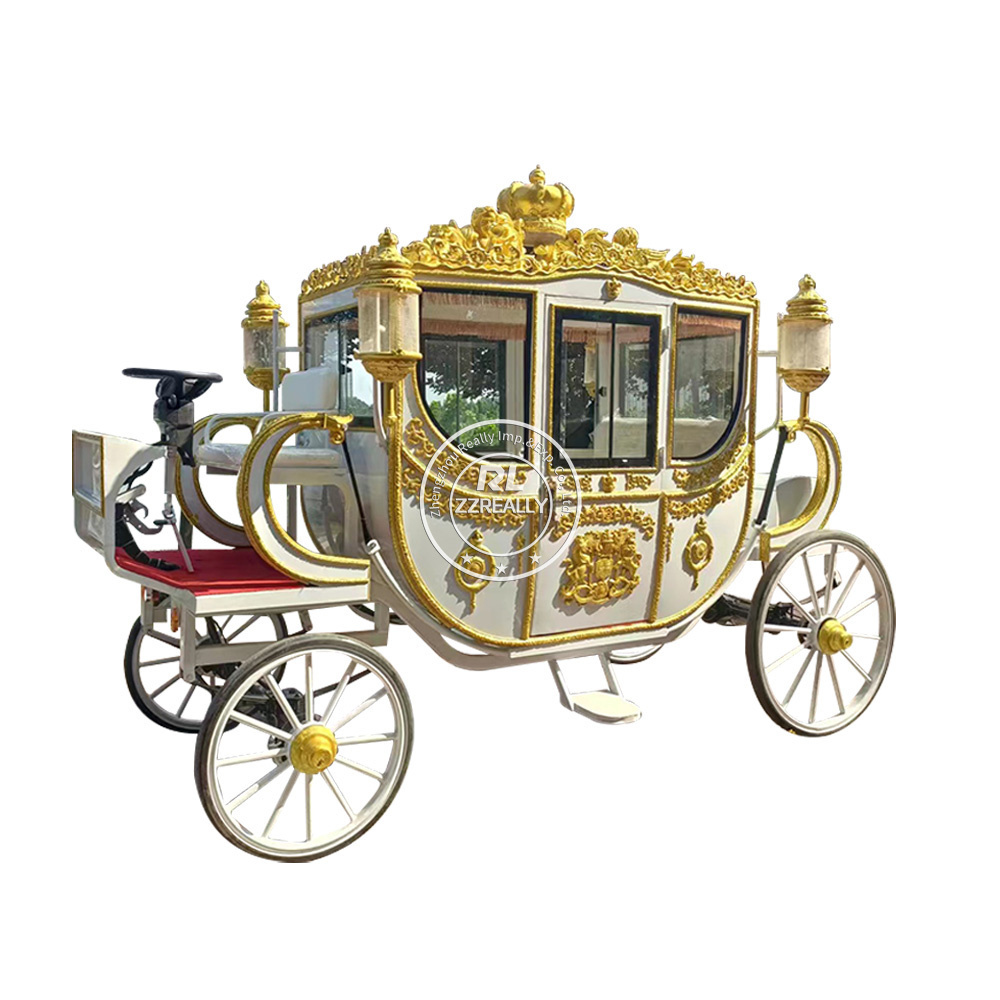 2024 Tourist Sightseeing Horse Carriage Victorian Royal Horse Carriages Luxury Four Wheels Royal Horse Carriage Manufacturer