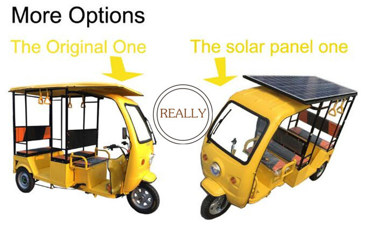 OEM Electric/gas/oil Passenger tricycle taxi tuk tuk solar panel tricycle