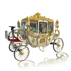 2024 Tourist Sightseeing Horse Carriage Victorian Royal Horse Carriages Luxury Four Wheels Royal Horse Carriage Manufacturer