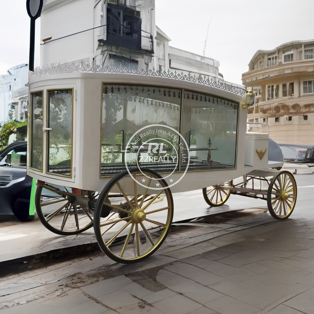 Customized Casket Chariot Horse Hearse Funeral Horse Drawn Carriage Electric Funeral Vehicle Carriage