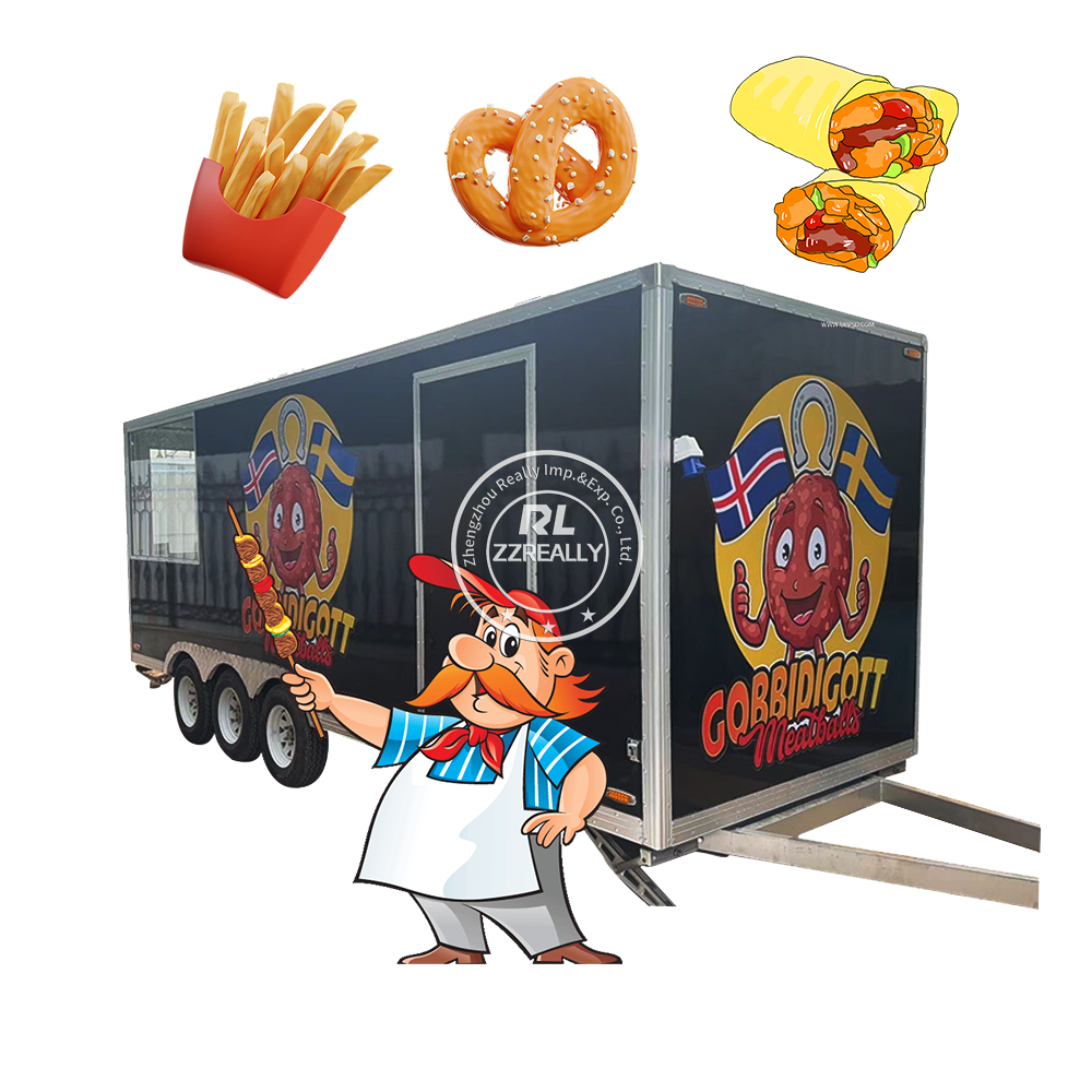 2024 Trailer Food Cart Concession Food Trailer Remolque De Comida Us Standard Fast Food Truck for Sale Europe