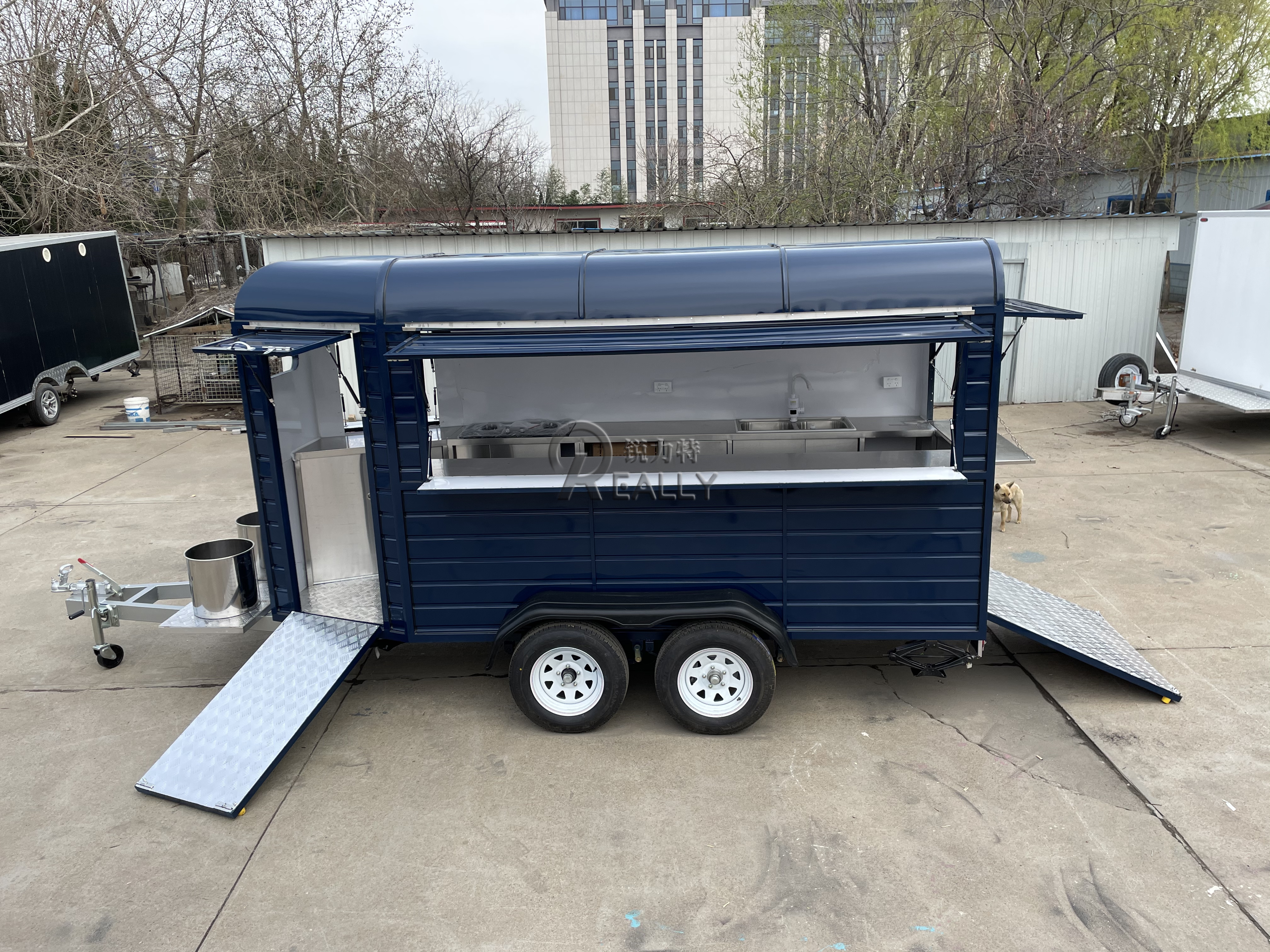 Mobile Food Truck Hot Dog Ice Cream Food Kiosk Coffee Cart Food Trailer with Full Kitchen Equipped DOT CE Concession