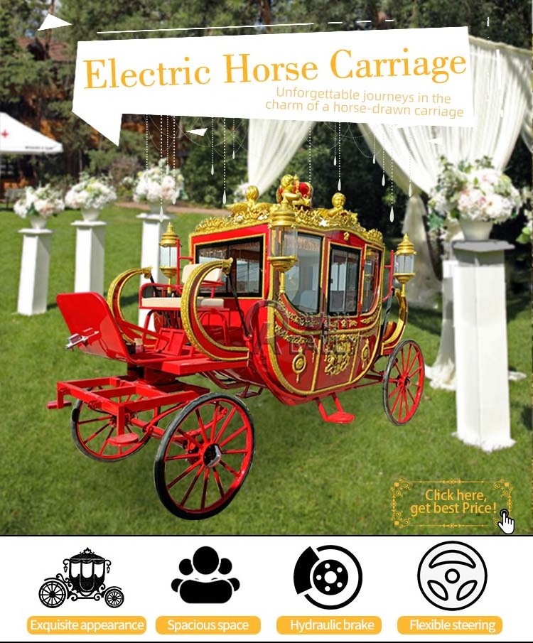 OEM Royal Horse Carriage Wedding Style Park Sightseeing Tour Carriages For Sale Drawn Wheeled Vehicle Retro Cart