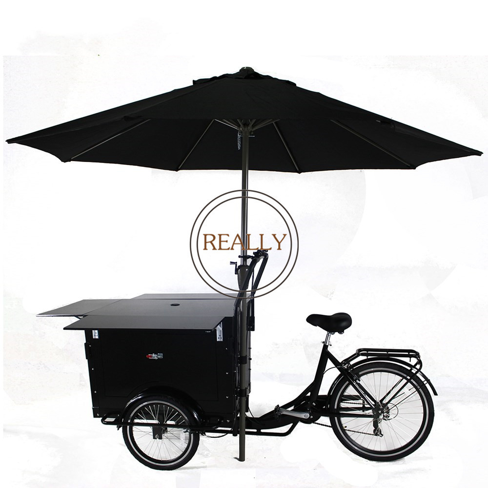 Best Mobile Electric Cargo Bike Trailer 3 Wheel Tricycle with Front Basket Food Bicycle Coffee Bread Bike