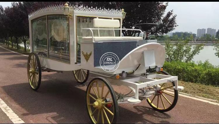 Customized Casket Chariot Horse Hearse Funeral Horse Drawn Carriage Electric Funeral Vehicle Carriage