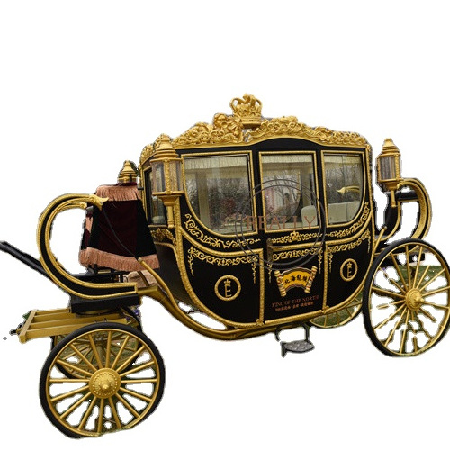 OEM Royal Horse Carriage Two Big Wheels Garden Cart Operated Customized Shape OEM Pumpkin Style Carriages For Sale