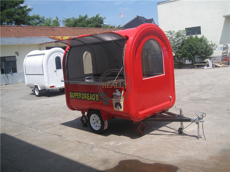 Stainless Steel Mobile Food Cart Flower Towing Fast Food Cart Fully Equipt Bbq Mini Food Trailer With Wheels & Fryers