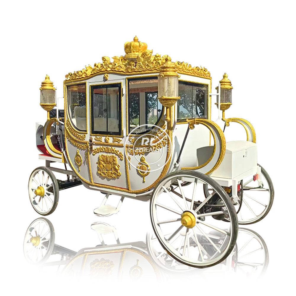 2024 Tourist Sightseeing Horse Carriage Victorian Royal Horse Carriages Luxury Four Wheels Royal Horse Carriage Manufacturer