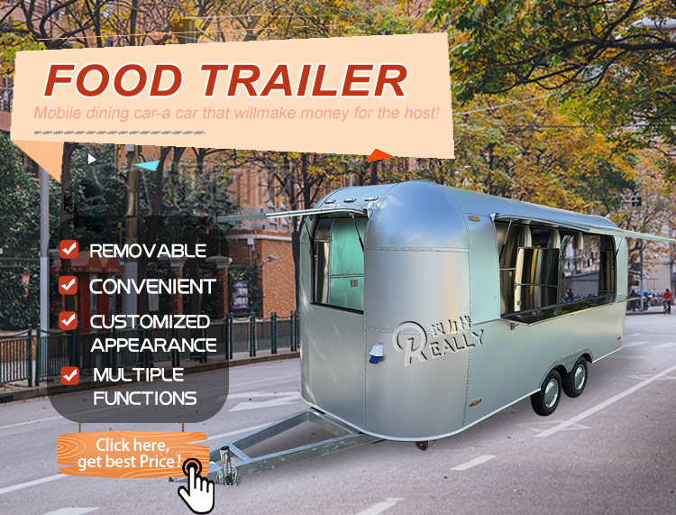 Mobile Restaurant Catering Bar Kitchen Air stream Food Trailer Fully Equipped Food Truck for Sale