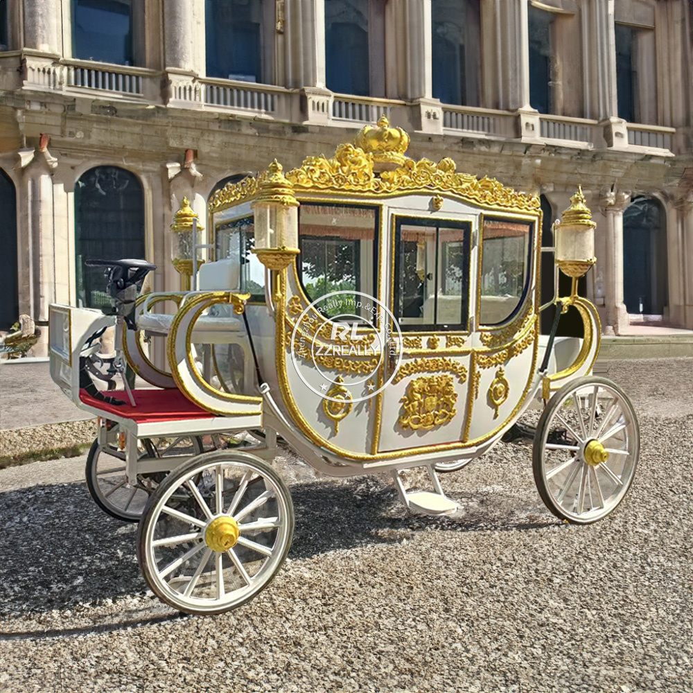 2024 Sightseeing Luxury Sightseeing For Park Horse Carriage Hot Selling Luxury Four Wheels Royal Horse Carriage Manufacturer