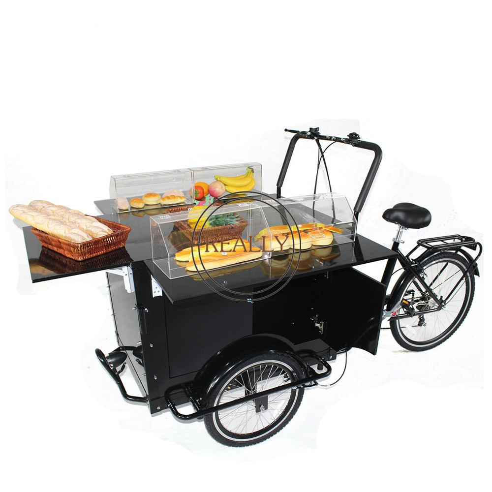 Best Mobile Electric Cargo Bike Trailer 3 Wheel Tricycle with Front Basket Food Bicycle Coffee Bread Bike