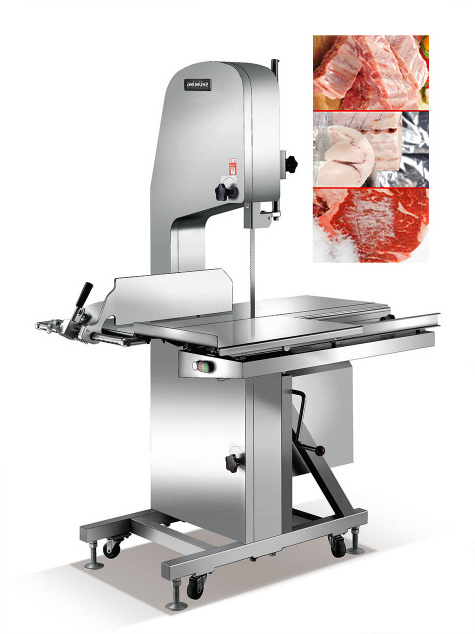 OEM Meat Cutting Bone Saw Machine Frozen Fish Chicken Band Sawing Cutter Sausage Slicer Pig Kitchen Pork Beef Chopper for Steak