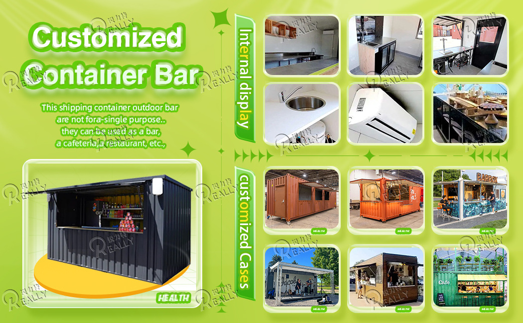 40 Ft Flat Pack Shipping Container Food Truck Prefab Container Coffee Shop Shipping Container Bar Restaurant