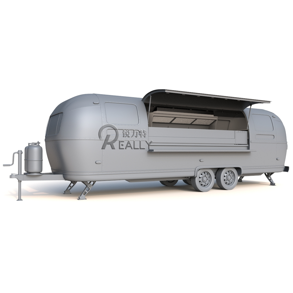 Customized Mobile Street Food Airstream Trailer Caravan Fast Concession Salon Barber Shop Kiosk For Sale