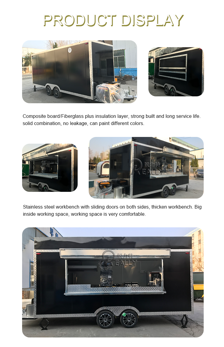 2024 Mobile Kitchen Food Concession Trailer Burger Coffee Taco Truck Food Van Pizza Kiosk Ice Cream Cart Cheap Food Truck