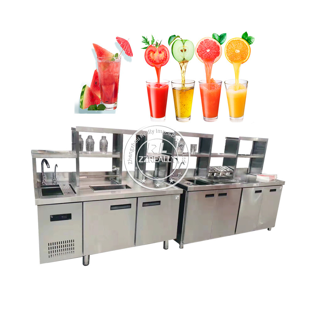 2024 Bubble Tea Bar Counter Water Bar Tea Bar Drink Station Juice Water Compressor Dispenser