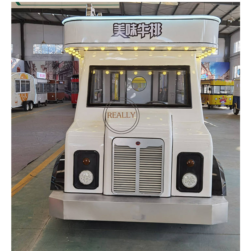 OEM Commercial Food Trucks Catering Drivable Fast Food Truck Mobile Outdoor Electric Snacks Carts with Deep Freezer