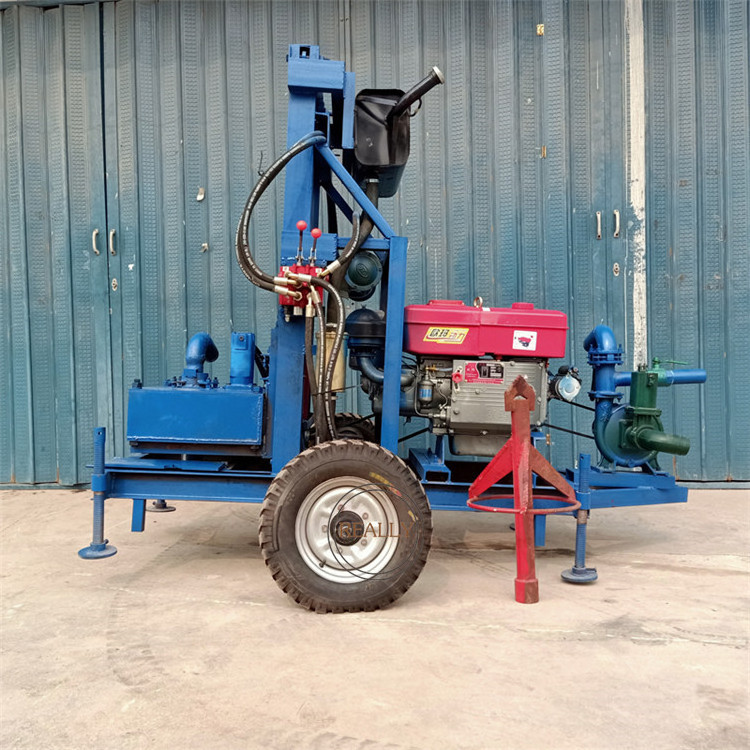 22HP Portable Water Hole Drilling Machines Diesel Engine Deep Hydraulic Well Drilling Rig For Water Swivel Digger Machinery