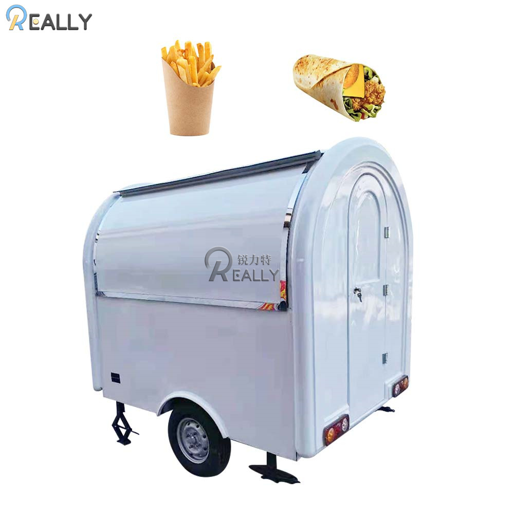 REALLY Black Customized Multifunctional Food Trailer/Coffee Food Truck with Baking Equipment/ Pizza Hamburger Camper Cart