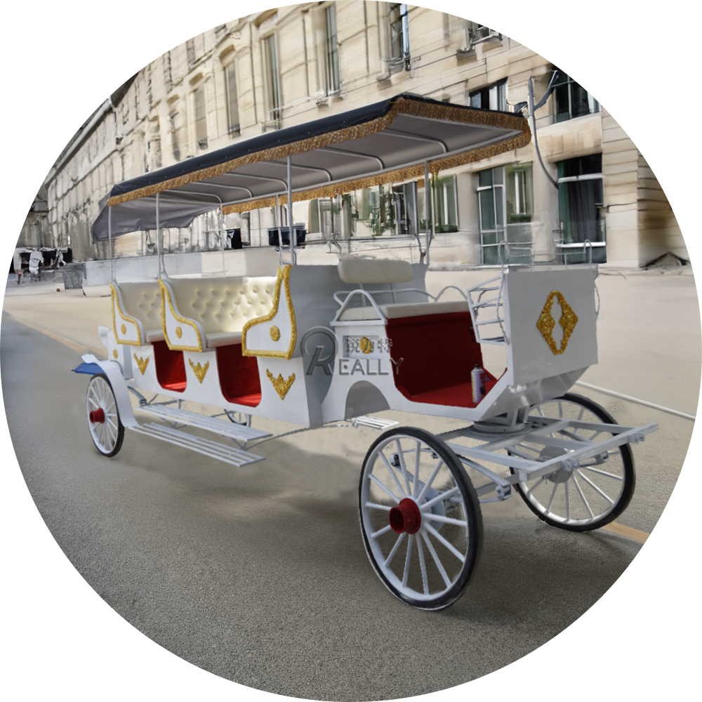 2024 Luxury Four Wheels Royal Horse Carriage For Sale Park Sightseeing Tour Horse Carriage Tourist Special Transportation