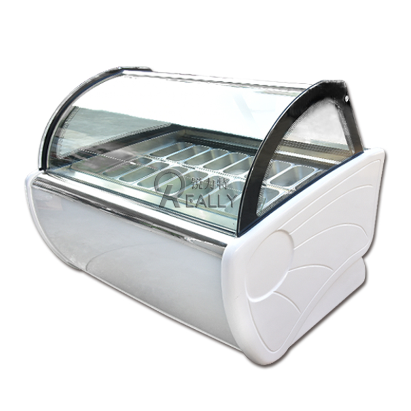 Portable Commercial 12 Plates Gelato Ice Cream Showcase Display Freezer for Ice Cream Vertical in Turkey