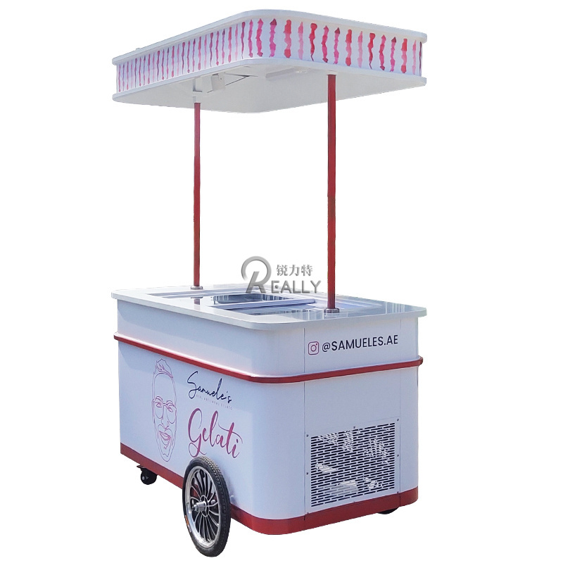 Mini Food Cart Ice Cream Freezer Cabinet Kiosk Ice Cream Cart Ice Cream Bikes Push Cart For Sale