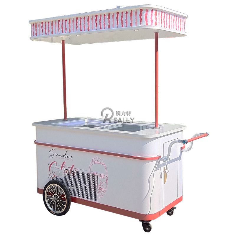 Mini Food Cart Ice Cream Freezer Cabinet Kiosk Ice Cream Cart Ice Cream Bikes Push Cart For Sale