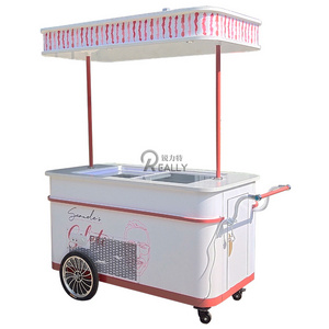 Mini Food Cart Ice Cream Freezer Cabinet Kiosk Ice Cream Cart Ice Cream Bikes Push Cart For Sale