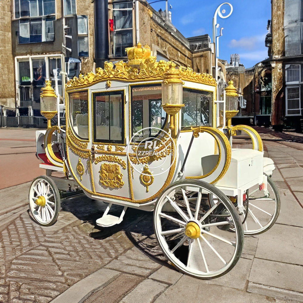 2024 Tourist Sightseeing Horse Carriage Victorian Royal Horse Carriages Luxury Four Wheels Royal Horse Carriage Manufacturer