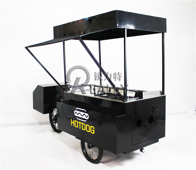 OEM Commercial Mobile Vending Cart Electric Hot Dog Tricycle 3 Wheel Food Trike Bike with Fridge