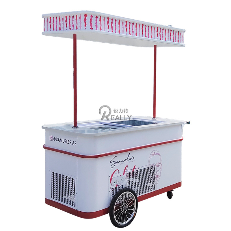 Mini Food Cart Ice Cream Freezer Cabinet Kiosk Ice Cream Cart Ice Cream Bikes Push Cart For Sale