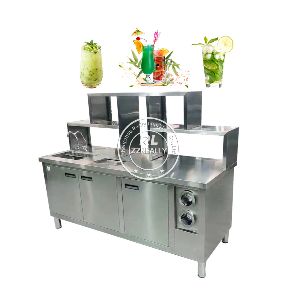 2024 Bubble Tea Bar Counter Water Bar Tea Bar Drink Station Juice Water Compressor Dispenser